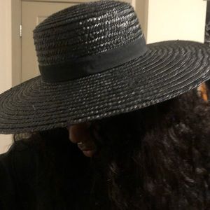 Straw black sun hat